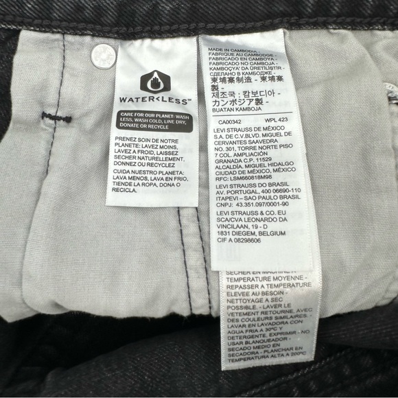 Levi’s 501 Jean Shorts Women W29 Black CutOff High Waist Button Fly Cotton Denim - Picture 3 of 9